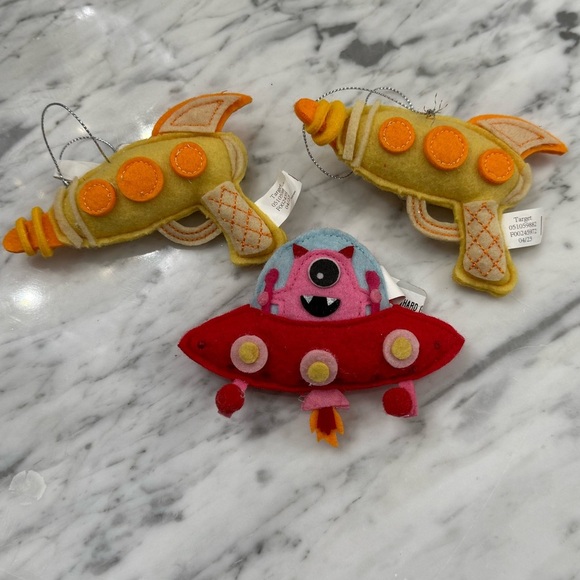 Wondershop Other - NWT Colorful Spaceship Alien Futuristic Felt Ornament Set